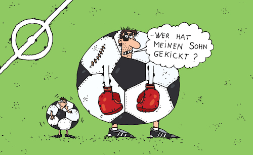 Cartoon: Der Vater (medium) by Sergei Belozerov tagged football,fußball,soccer,vater,sohn,familie