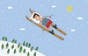 Cartoon: Alpine skiing (small) by Sergei Belozerov tagged ski,skiing,pillow,dream,sleep,fly,sport,winter