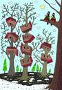 Cartoon: bird houses (small) by Sergei Belozerov tagged bird,houses,spring,forest,nature,homeless