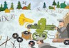 Cartoon: Waffenruhe (small) by Sergei Belozerov tagged musicpause,grammophon,platte,gewaltmarsch,gewehr,maschinengewehr,soldaten,musikpause