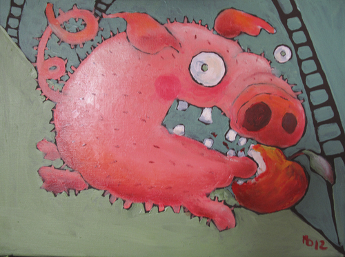 Cartoon: Pigkasso (medium) by monika boos tagged abstrakt,schwein,pig,picasso