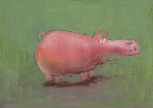 Cartoon: Pigs don t cry (medium) by monika boos tagged trauer,verlust,schmerz,schwein,alleinsein,pain,pig,loneliness,sorrow
