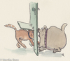 Cartoon: Katzentür (small) by monika boos tagged katze,tür,door,dog,trap,falle
