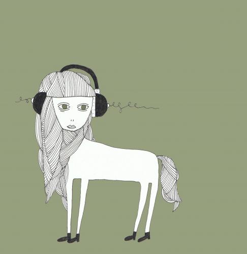 Cartoon: Horse or human? (medium) by jannis tagged music
