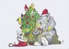 Cartoon: Merry Christmas! (small) by secretcircle tagged elefant,mouse,story,christmas,merry,weihnachten,tiere,katze,erzählung,mütze,tannenbaum