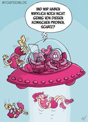 Cartoon: Alien-Proben (medium) by mil tagged alien,aliens,ufo,entführung,frauen,tick,schuhe