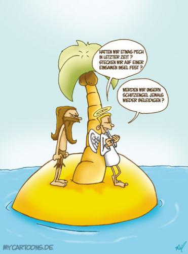Cartoon: Insel Engel (medium) by mil tagged cartoon,engel,insel,mil