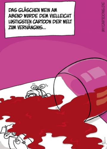 Cartoon: Wein Unfall (medium) by mil tagged wein,glas,unfall,cartoon,mil