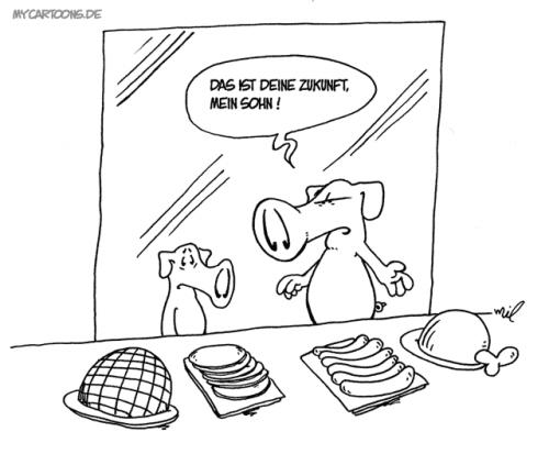 Cartoon: Zukunftsaussichten (medium) by mil tagged schwein,ferkel,wurst,zukunft,mil
