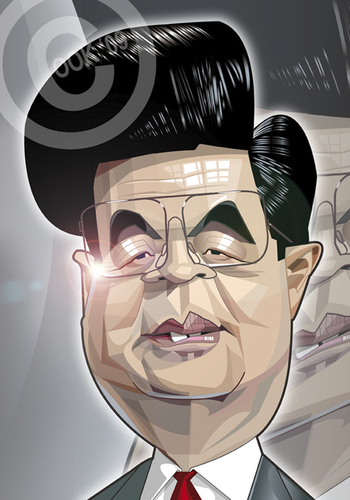 Cartoon: Hu Jintao (medium) by Russ Cook tagged chinese,china,leader,premier,president,zeichnung,karikature,karikaturen,caricature,caricatures,portrait,cartoon,cartoons,illustration,russ,cook,face