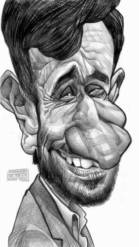 Cartoon: Mahmoud Ahmadinejad (medium) by Russ Cook tagged leader,political,politics,persian,persia,iranian,iran,ahmadinejad,mahmoud,zeichnung,karikaturen,karikatur,president,cook,russ,caricature