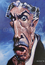 Cartoon: Vincent Price (small) by Russ Cook tagged vincent,price,painting,caricature,russ,cook,acrylic,paint,horror,macabre,monster,mash,michael,jackson,thriller,film,house,of,usher,wax,edward,scissorhands,theatre,blood