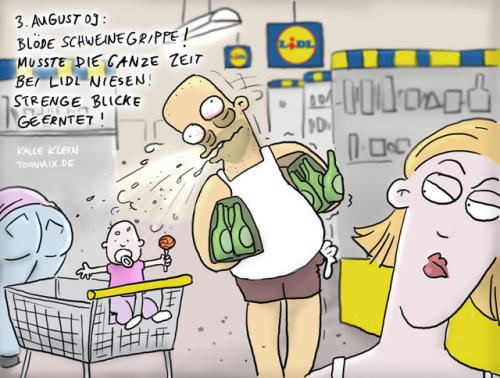 Cartoon: Kalle Klein - Schweinegrippe (medium) by Toonmix tagged kalle,klein
