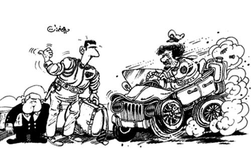 Cartoon: Cartoonist kidnapper (medium) by samir alramahi tagged spring,freedom,drawing,regime,assad,arab,syria,cartoonist,syrian,damascus,beaten,farzat,ali