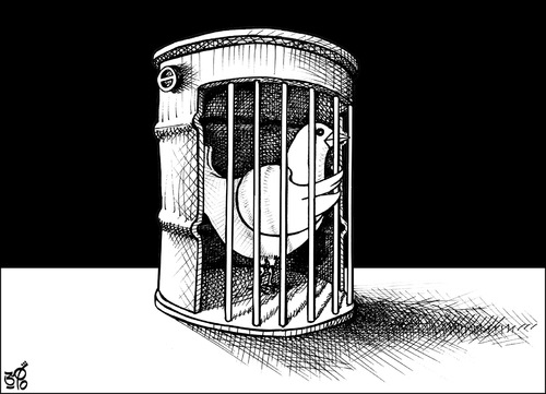 Cartoon: dove077 (medium) by samir alramahi tagged dove,peace,ramahi,palestine,arab,israel