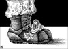 Cartoon: boot peace (small) by samir alramahi tagged israel,ramahi,arab,peace,palestine,politics