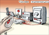 Cartoon: Jordanian media trapped (small) by samir alramahi tagged jordan politics minister media ramahi arab