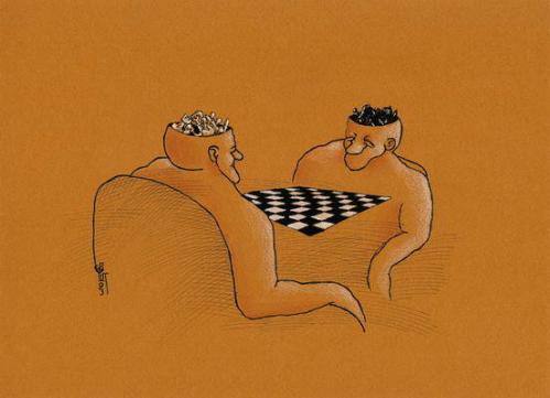 Cartoon: Chess (medium) by Kianoush tagged cartoons,kianoosh