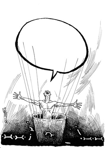 Cartoon: Freedom of expression (medium) by Kianoush tagged human,rights,freedom,of,expression,exile