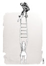 Cartoon: the ladder of the man (small) by Kianoush tagged feminism,human,rights
