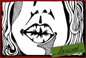 Cartoon: Busserl (medium) by bona tagged busserl,kuss,mund,kiss,mouth,face,green,black,white