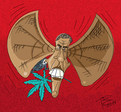 Cartoon: dove of peace (medium) by Sergey Repiov tagged obama