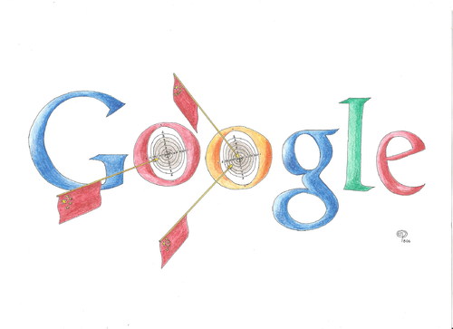 Cartoon: China zensiert Google II (medium) by Erwin Pischel tagged china,google,zensur,meinungsfreiheit,pischel