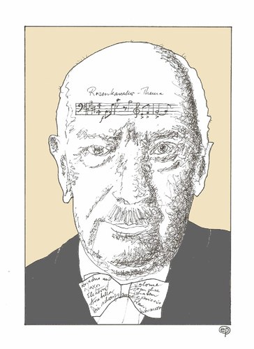 Cartoon: Richard Strauß 150 Jahre (medium) by Erwin Pischel tagged richard,strauß,komponist,musiker,dirigent,oper,musik,elektra,don,juan,rosenkavalier,salome,ariadne,auf,naxos,capriccio,intermezzo,frau,ohne,schatten,die,schweigsame,arabella,ein,heldenleben,also,sprach,zarathustra,alpensinfonie,pischel