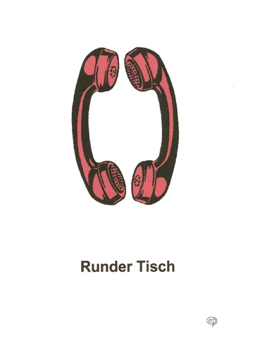 Cartoon: Runder Tisch (medium) by Erwin Pischel tagged runder,tisch,telefonhörer,telefon,pischel