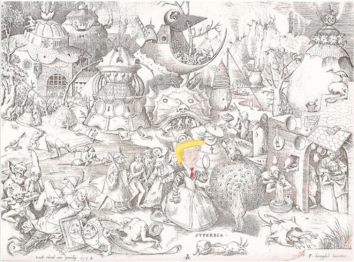 Cartoon: Trump Superbia (medium) by Erwin Pischel tagged trump,pieter,bruegel,der,ältere,de,drol,bauernbruegel,brueghel,breugel,breughel,niederlädische,renaissance,flämische,malerei,superbia,stolz,pischel