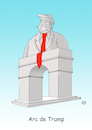 Cartoon: Arc de Trump (small) by Erwin Pischel tagged trump,präsident,usa,arc,de,triomphe,paris,triumph,triumphbogen,bogen,denkmal,bauwerk,place,charles,gaulle,ruhm,ehre,napoleon,ehrgeiz,größenwahn,größenwahnsinn,krankhaft,pathogen,toxisch,selbsüberschätzung,egoismus,narzissmus,selbstliebe,narzisst,selbstbewunderung,selbstverliebt,gewölbebogen,nachahmung,vorbild,plagiat,optische,täuschung,perspektive,krawatte,washington,pomp,protzerei,pischel