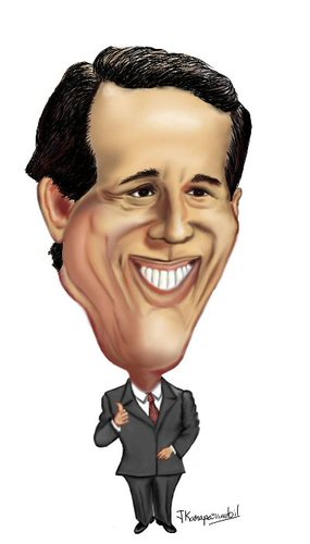 Cartoon: Rick Santorum (medium) by jkaraparambil tagged rick,santorum,us,election,caricature,artist,republican,presidential,candidate,joseph,karaparambil,jkaraparambil