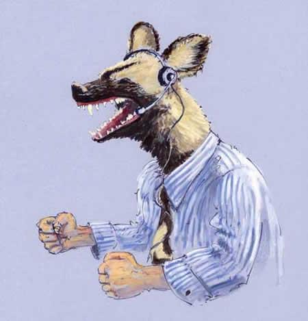Cartoon: wildhund (medium) by neophron tagged satire,caricature,animals,tiere
