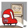 Cartoon: Fiat - Opel (small) by lelecorvi tagged fiat,opel,cars