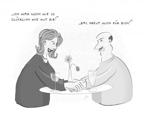 Cartoon: Glücklich (medium) by floc tagged beziehung,liebe,frau,mann,paar,glück,partnerschaft