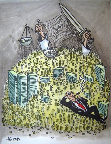 Cartoon: Corruption victim (medium) by caknuta-chajanka tagged justice,law,money,business