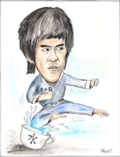Cartoon: BRUCE LEE (medium) by ANDRZEJ PACULT tagged sport,arts,martial,fu,kung,lee,bruce