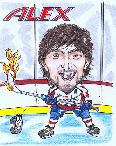 Cartoon: Alexander Ovechkin 2008 (medium) by PaulN420 tagged nhl,washington,capitals,hockey,ovechkin