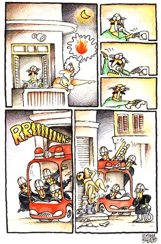 Cartoon: Alarma (medium) by martirena tagged alarma