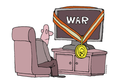 Cartoon: War and television (medium) by martirena tagged war,television,news