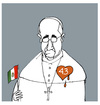 Cartoon: Pope shares the grief of the dis (small) by martirena tagged pope,mexico,43,normalistas
