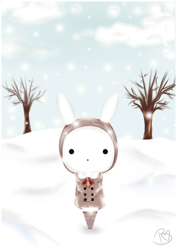 Cartoon: Under the snow (medium) by Bluecy tagged snow,white,rabbit,schneehase,schnee,winter
