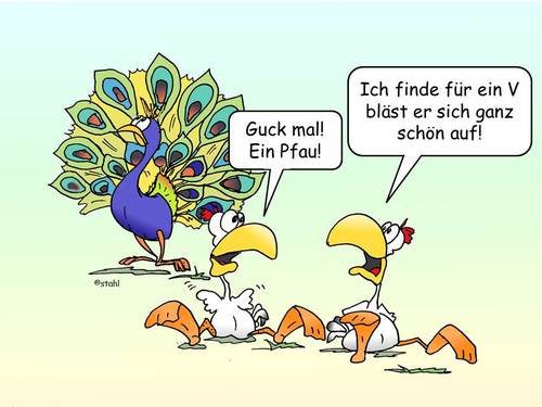 Cartoon: Pfau (medium) by wista tagged pfau,vögel,vogel,aufgeblasen,eitel,schön,aufplustern,rad,ferdern,feder,schmücken,schmuck,spiegel,eitelkeit,schönheit,schönling,pfauenrad,pfauenfeder