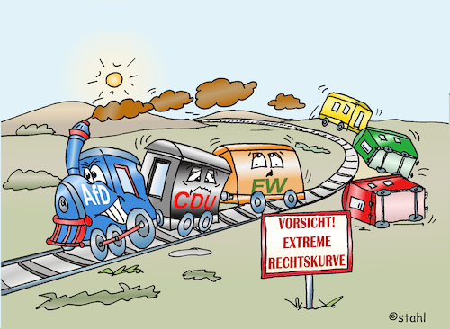 Cartoon: Rechtskurve (medium) by wista tagged rechtskurve,partei,parteien,rechts,rechte,rechtsruck,afd,cdu,csu,spd,fdp,grüne,freie,wähler,fw,wahl,wählen,trend,deutschland,deutschlandtrend,mehrheit,links,mitte,mehrheiten,hessen,bayern,bund,neue,bundesländer,linke,rechtskurve,partei,parteien,rechts,rechte,rechtsruck,afd,cdu,csu,spd,fdp,grüne,freie,wähler,fw,wahl,wählen,trend,deutschland,deutschlandtrend,mehrheit,links,mitte,mehrheiten,hessen,bayern,bund,neue,bundesländer,linke