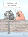 Cartoon: Langer Rüssel (small) by wista tagged elefant,schwein,ferkel,rüssel,wasser,trinken,essen,fluss,bach,see