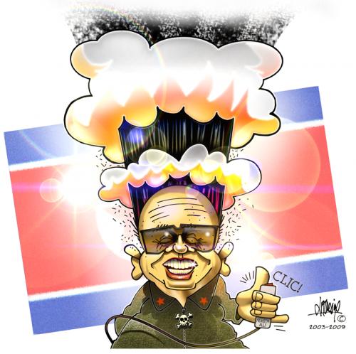 Cartoon: Kim Jong il (medium) by Mario Lacroix tagged korea,north,nor,du,coree,atomique,bombe,nuclear,il,jong,kim