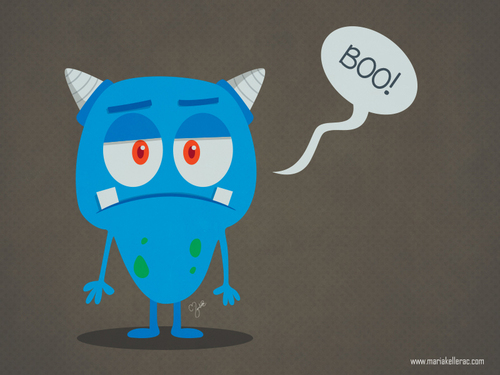 Cartoon: Boo! (medium) by kellerac tagged vector,mexico,cartoon,blue,monster,boo,funny