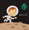 Cartoon: The first man on the moon (small) by kellerac tagged neil armstrong moon walk maria keller mariakellerac tribute cartoon