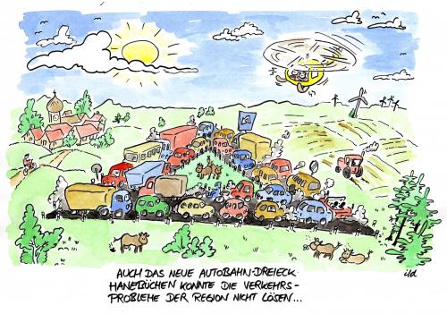 Cartoon: Autobahndreieck (medium) by achecht tagged autobahn,dreieck,autobahndreieck,auto,stau,verkehr,verkehrsplanung,planung,verkehr,autos,dreieck,autobahn,stau,planung,strategie,autobahndreieck,warndreieck,logik,hanebüchen