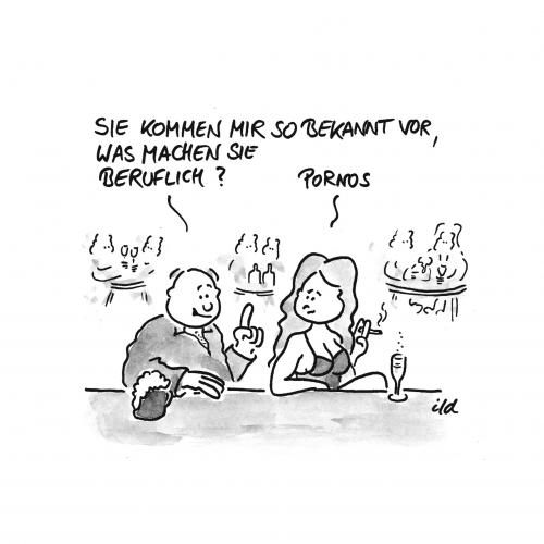 Cartoon: Sie kommen mir so bekannt vor (medium) by achecht tagged porno,pornos,kennenlernen,ansprechen,anmache,bar,kneipe,mann,frau,beziehung,kennen lernen,flirten,beruf,arbeit,job,anmache,spruch,porno,schauspieler,darsteller,tv,fernsehen,kennen,lernen